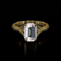 1.49 Ct. White Sapphire Ring, 18K Yellow Gold 1