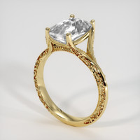 3.57 Ct. White Sapphire Ring, 18K Yellow Gold 2