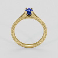 0.70 Ct. Blue Sapphire Ring, 18K Yellow Gold 3