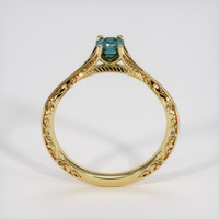 0.67 Ct. Bluish Green Sapphire Ring, 18K Yellow Gold 3