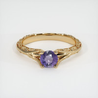 0.52 Ct. Purple Sapphire Ring, 18K Yellow Gold 1