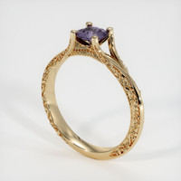 0.52 Ct. Purple Sapphire Ring, 18K Yellow Gold 2