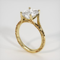 3.51 Ct. White Sapphire Ring, 18K Yellow Gold 2