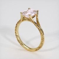 3.10 Ct. Peach Sapphire Ring, 18K Yellow Gold 2