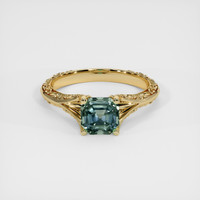1.75 Ct. Bluish Green Sapphire Ring, 18K Yellow Gold 1