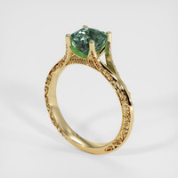 1.75 Ct. Bluish Green Sapphire Ring, 18K Yellow Gold 2