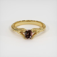 0.77 Ct. Brown Sapphire Ring, 18K Yellow Gold 1