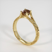 0.77 Ct. Brown Sapphire Ring, 18K Yellow Gold 2