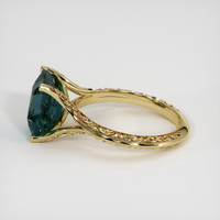 6.62 Ct. Bluish Green Sapphire Ring, 18K Yellow Gold 4