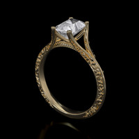 1.17 Ct. White Sapphire Ring, 18K Yellow Gold 2