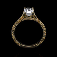 1.17 Ct. White Sapphire Ring, 18K Yellow Gold 3