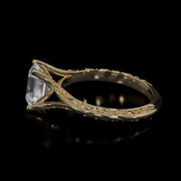 1.17 Ct. White Sapphire Ring, 18K Yellow Gold 4