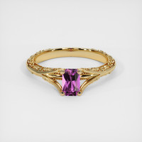 0.57 Ct. Purple Sapphire Ring, 18K Yellow Gold 1