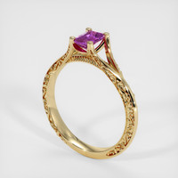 0.57 Ct. Purple Sapphire Ring, 18K Yellow Gold 2