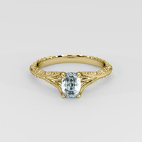 1.19 Ct. Greyish Blue Sapphire Ring, 18K Yellow Gold 1