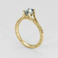 1.19 Ct. Greyish Blue Sapphire Ring, 18K Yellow Gold 2