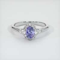 0.63 Ct. Purplish Blue Sapphire Ring, Platinum 950 1