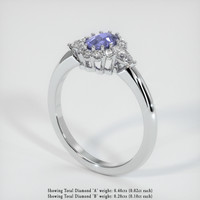 0.63 Ct. Purplish Blue Sapphire Ring, Platinum 950 2