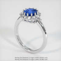 2.75 Ct. Blue Sapphire Ring, Platinum 950 2