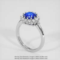 2.66 Ct. Blue Sapphire Ring, Platinum 950 2