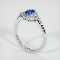0.51 Ct. Blue Sapphire Ring, Platinum 950 2