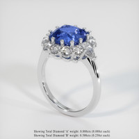 4.69 Ct. Blue Sapphire Ring, Platinum 950 2