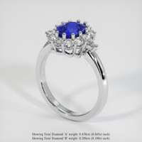 1.99 Ct. Blue Sapphire Ring, Platinum 950 2