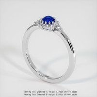 0.80 Ct. Blue Sapphire Ring, Platinum 950 2