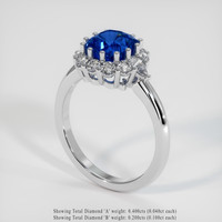 3.01 Ct. Blue Sapphire Ring, Platinum 950 2
