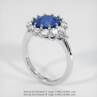 3.80 Ct. Blue Sapphire Ring, Platinum 950 2