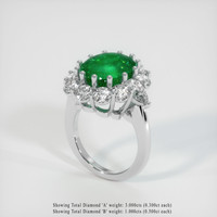 9.70 Ct. Emerald Ring, Platinum 950 2