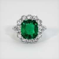 9.36 Ct. Emerald Ring, Platinum 950 1