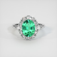 2.20 Ct. Emerald Ring, Platinum 950 1