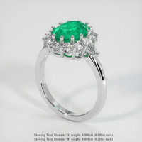 2.20 Ct. Emerald Ring, Platinum 950 2