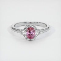 0.56 Ct. Pink Sapphire Ring, Platinum 950 1