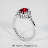 1.52 Ct. Ruby Ring, Platinum 950 2