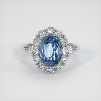 4.45 Ct. Blue Sapphire Ring, Platinum 950 1