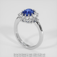 3.10 Ct. Blue Sapphire Ring, Platinum 950 2