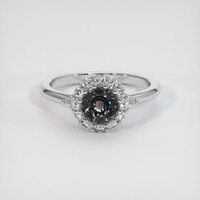 2.24 Ct. Bluish Grey Sapphire Ring, Platinum 950 1