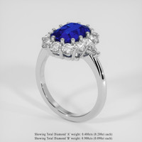 3.34 Ct. Blue Sapphire Ring, Platinum 950 2