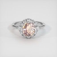 1.77 Ct. Padparadscha Sapphire Ring, Platinum 950 1