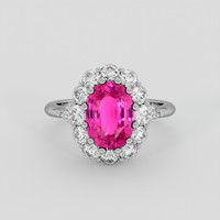 2.63 Ct. Pink Sapphire Ring, Platinum 950 1