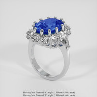 8.20 Ct. Blue Sapphire Ring, Platinum 950 2