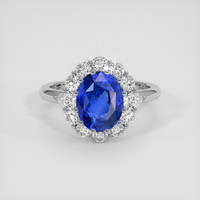 3.01 Ct. Blue Sapphire Ring, Platinum 950 1