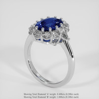 3.05 Ct. Blue Sapphire Ring, Platinum 950 2