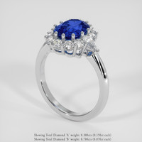 3.01 Ct. Blue Sapphire Ring, Platinum 950 2