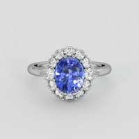 2.08 Ct. Blue Sapphire Ring, Platinum 950 1