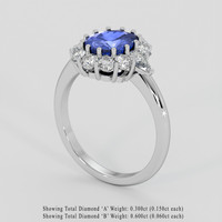 2.08 Ct. Blue Sapphire Ring, Platinum 950 2