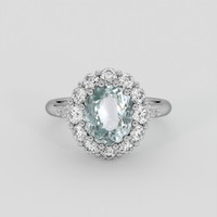 2.63 Ct. Greyish Blue Sapphire Ring, Platinum 950 1