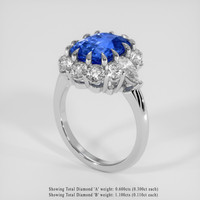 4.45 Ct. Blue Sapphire Ring, Platinum 950 2